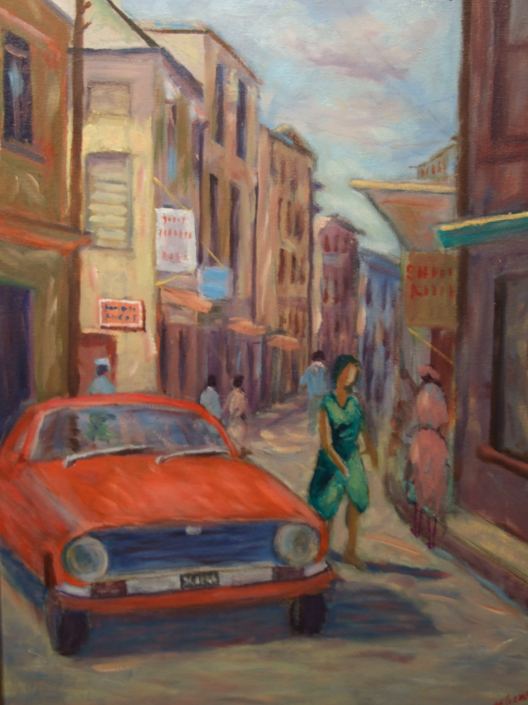 Red Car on Suttle Street - Carlton Murrell - Barbados